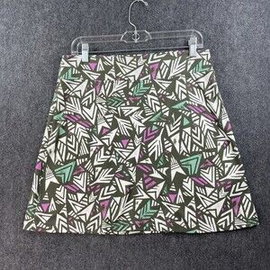 Patagonia Morning Glory Geometric Print Stretch Mini Pull On Skirt Size Medium